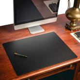Black Leatherette Desk Pad w/out Rails, 24 x 19